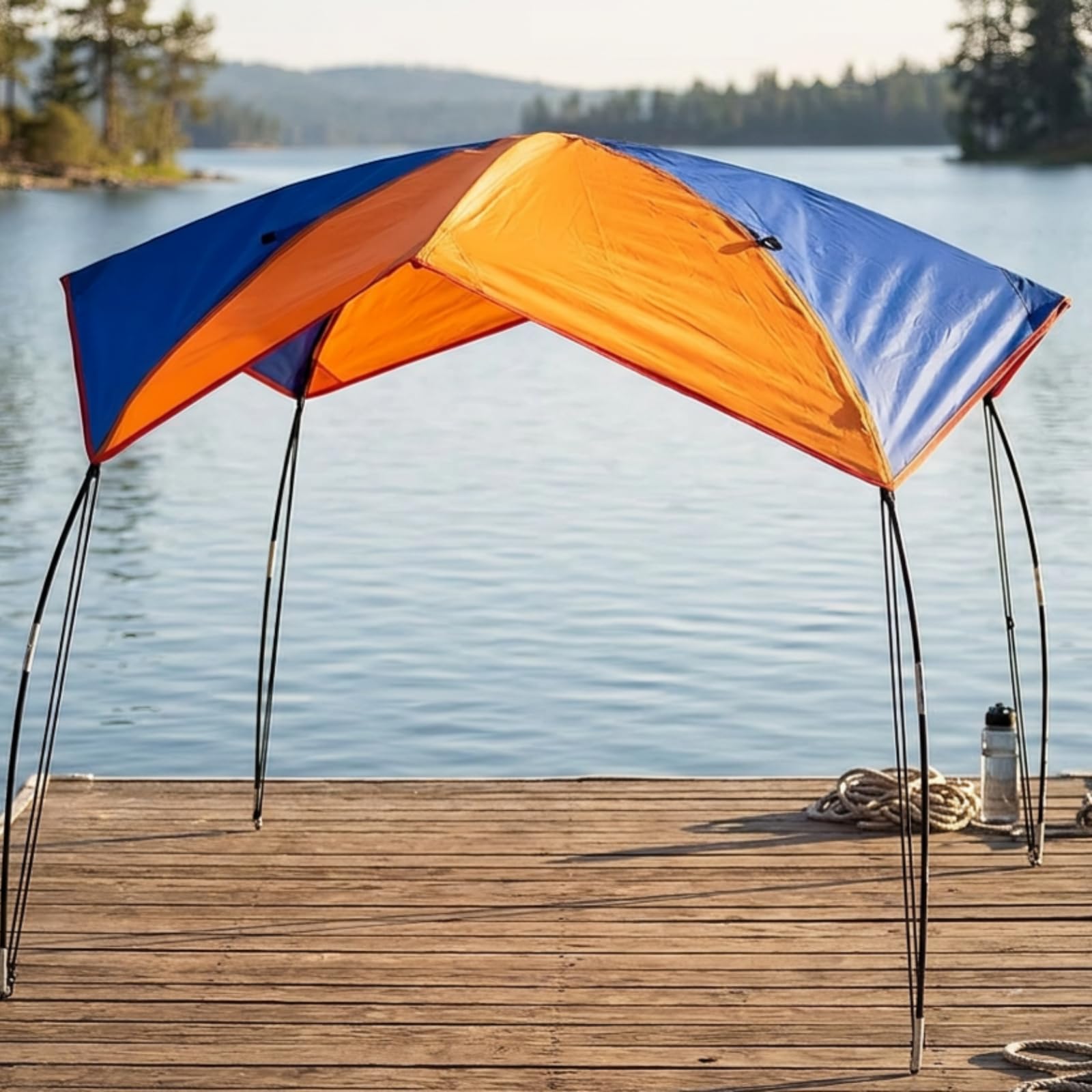 Tettuccio per Barca con Ganci Pieghevole, Size to 2 | Bimini Top, per Lago, Diportisti, Pescatori