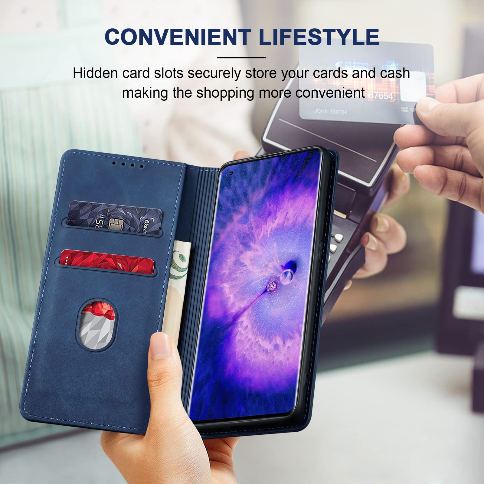 SEAHAI Cover per OPPO Find X5 Lite 5G con Magnetico Adsorbimento Funzione, Custodia Ultra Sottile in Silicone Liquido Morbida, Elegante Matte TPU Bumper Antiurto Case - Nero