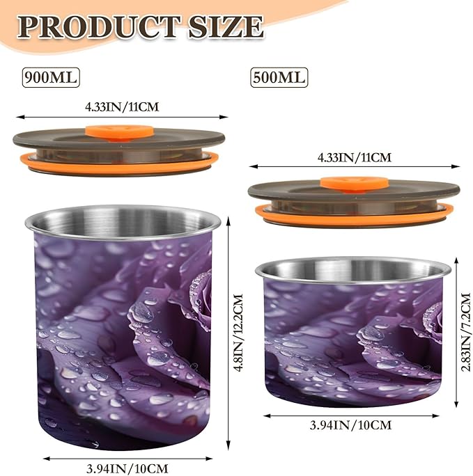 Contenedor de Almacenamiento de Café al Vacío Qilmy Acero Inoxidable 500 ml miniatura 3