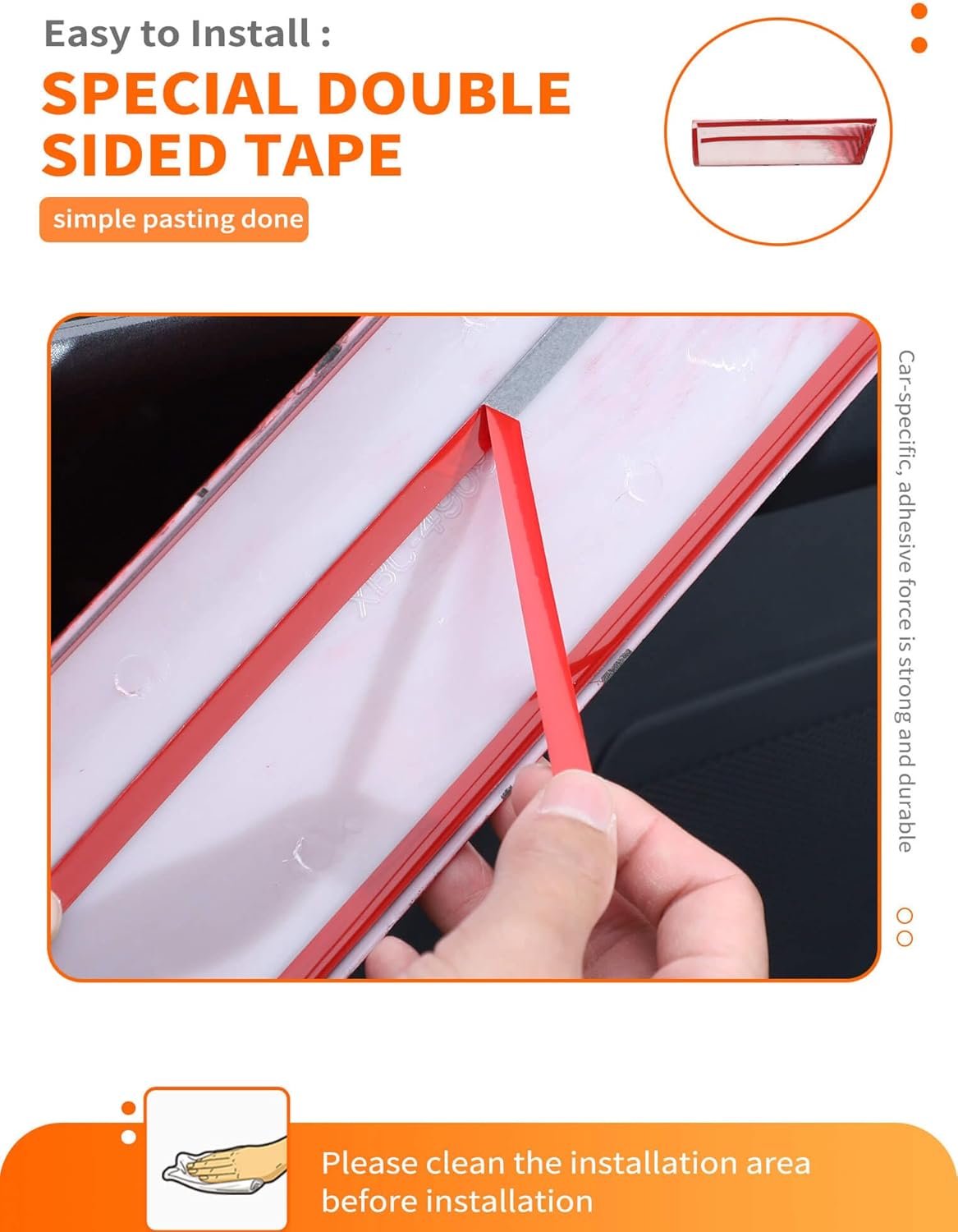 Savadicar Red Carbon Fiber Interior Accessories - Rear Door Handles Trim Cover for Ford F150 (2021-present) - Premium Texture Interior Decor Upgrade Kit, 2-Piece Set