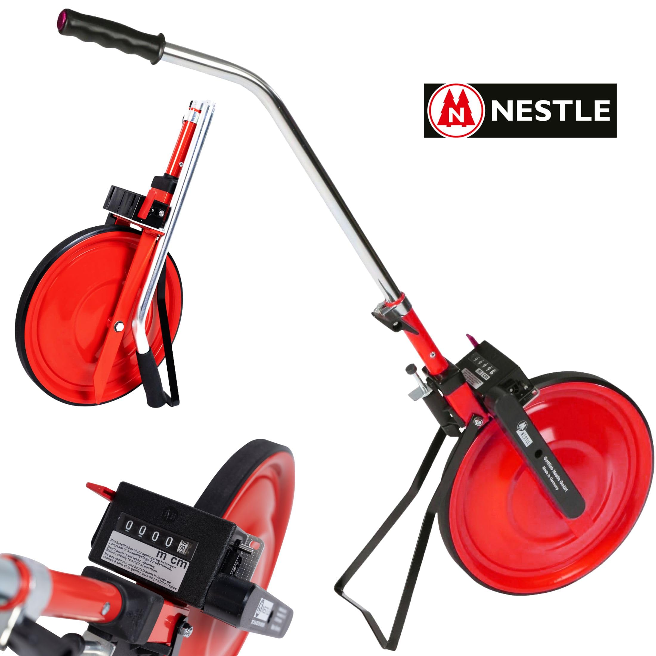 PROFI MESSRAD EICHFÄHIG MIT CM ABLESUNG VOLLRAD Rolltacho Laufrad Baumessrad Vermessungsrad Meßrad Baustellenmessrad Rollrad Nestle Rolltachos Straßenmessrad Rolltachos Laufmessrad für Vermessung