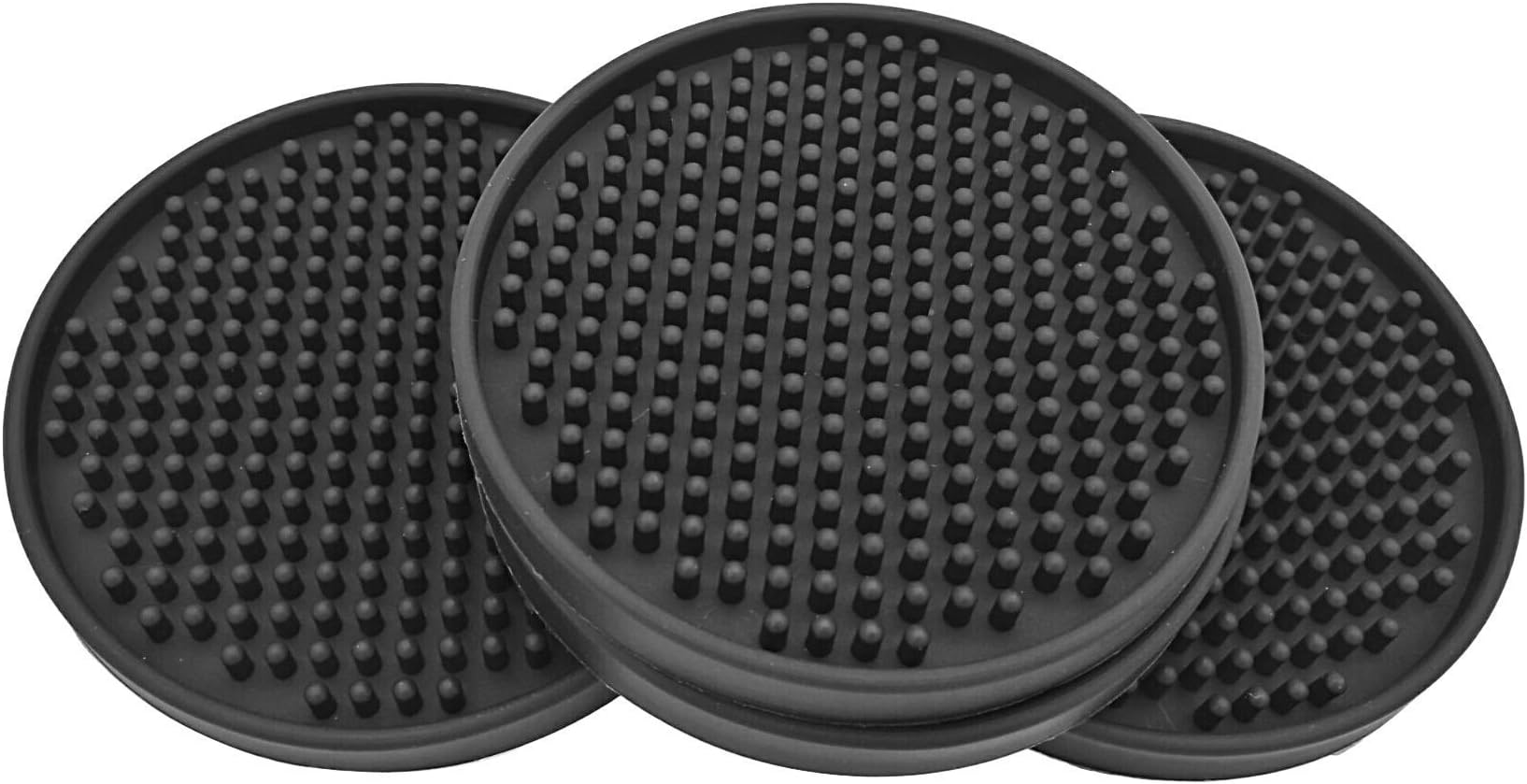 MOONSTAR MIRACLE Silicone Drink Coasters Rubber Coasters Non-Slip Table Coasters (4" Diameter And 0.4" Thick)