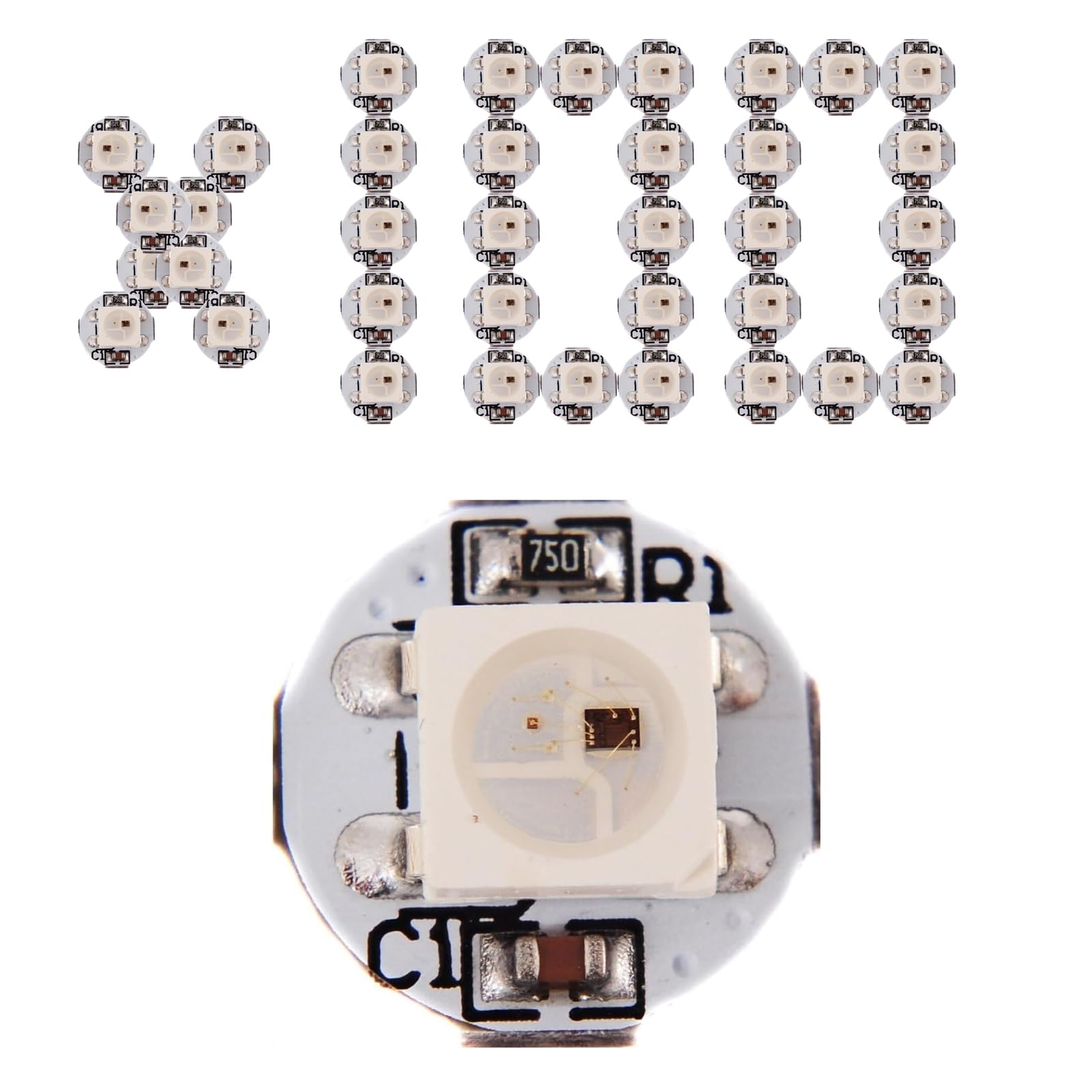 100 pcs WS2812B ECO RGB-Legierung Drähte 5050 mit PCB-Kühlkörper(10 mm * 3 mm) SMD Weiß LED-Chips