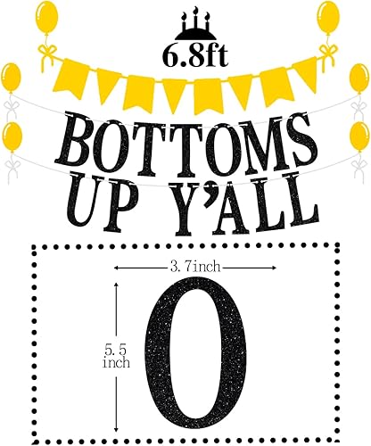 Miniatura 2 de Bottoms Up Y'all Banner  Divertido cartel de fiesta de alcohol  Despedida de solteracompromisobodafiesta de cumpleaños, suministros de decoración de