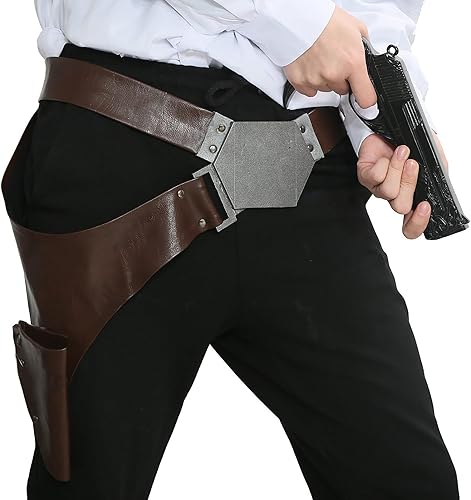 Miniatura 2 de Xcoser Cinturón Han Solo para adultos Star Cosplay Wars funda de poliuretano ajustable 2016 Marrón
