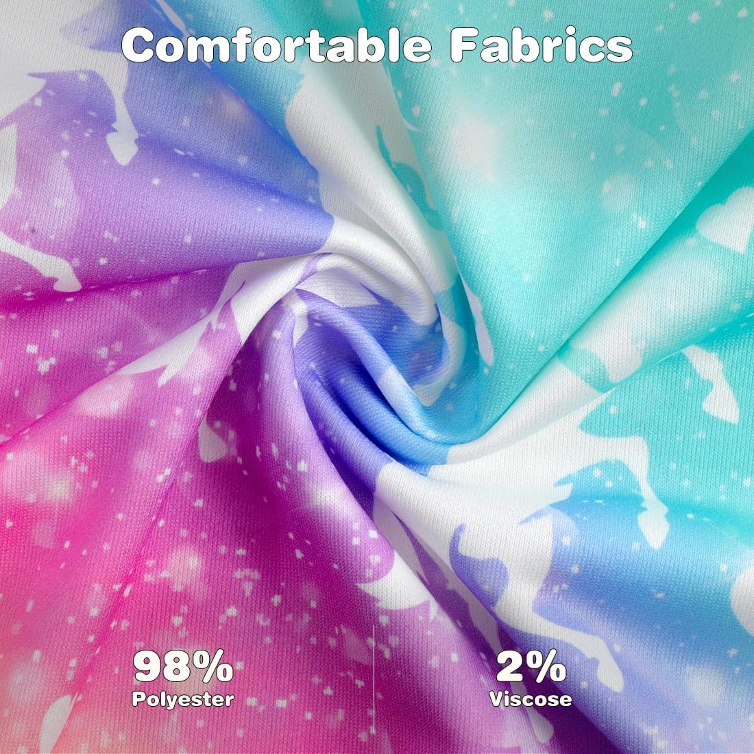 Belovance Girls Graphic Zip Up Hoodies Sweatshirt with Pockets Kids Hooded Coat Casual Outerwear Rainbow Unicorn 5-14 Years - Image 6