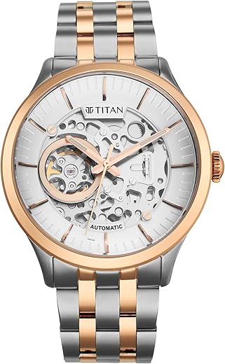 Titan Mens Analog Silver Dial Metallic Band Stainless Steel Watch
