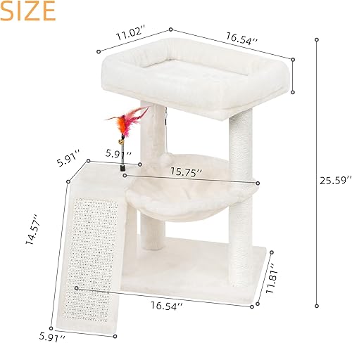 Vista 2 de YOUPET - Árbol para gatos con poste rascador para gatos de interior, torre para gatos con tabla de rascar y bolas de juguete divertidas, torre