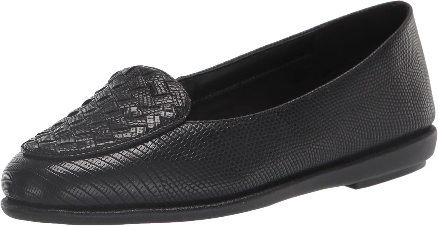 Aerosoles Women's Brielle Ballet Flat, BLACK LIZARD, 10.5