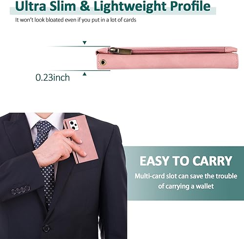 Miniatura 5 de Compatible con Xiaomi Redmi Note 12 Pro PlusPro+ 5G Wallet Case Protector de pantalla y cremallera Funda de cuero retro Flip Cover Titular de la