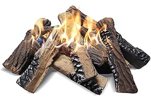 Magnificent Ten-Piece Ceramic Gas Fireplace Logs: Enhancing Ambiance Indoors and Outdoors