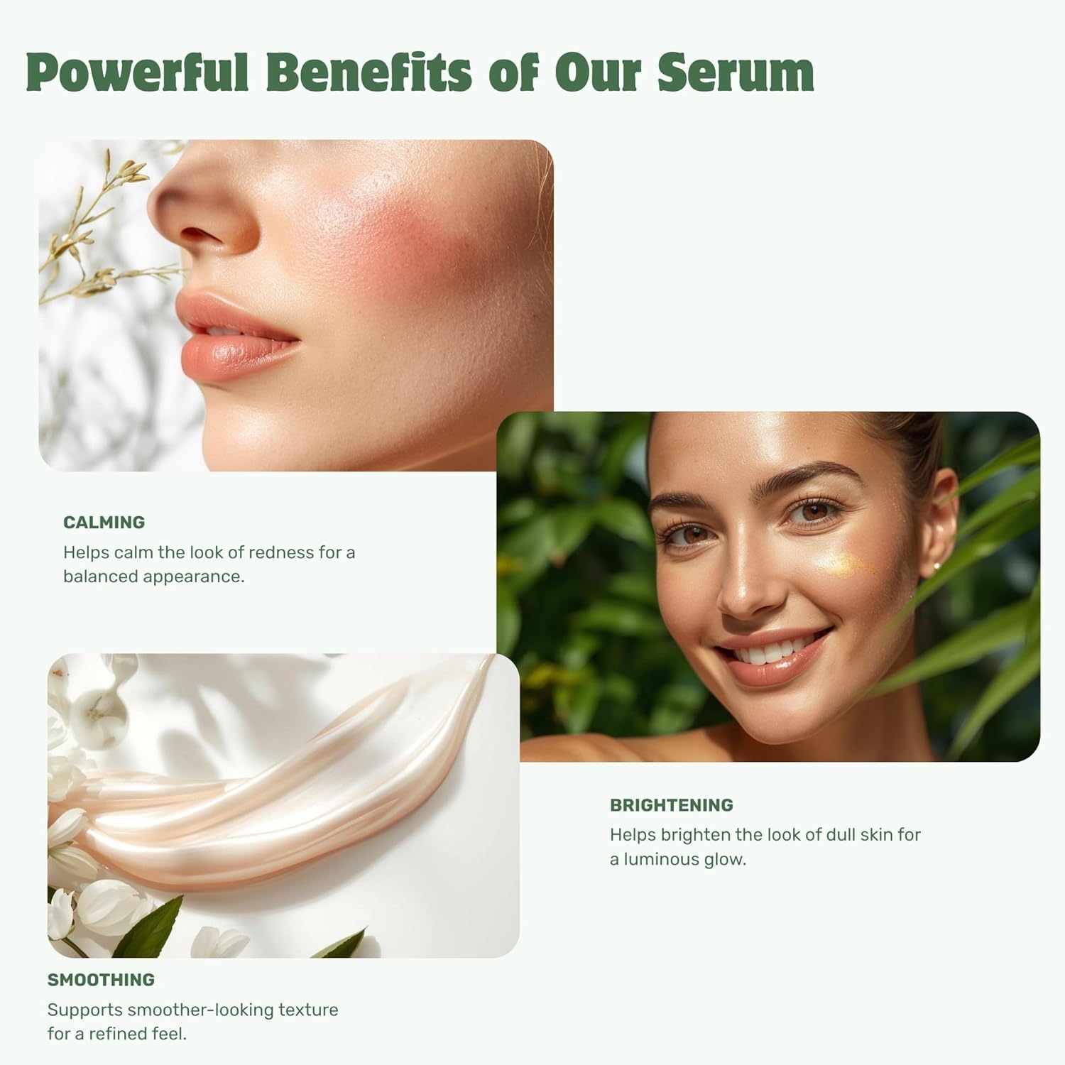 Green Tea Serum with Hyaluronic Acid, Niacinamide & Caffeine – Polyphenol & EGCG Face Serum for Hydration, Brightening, Reducing Puffiness – Lightweight Daily Anti-Aging Formula (4 oz) - Image 3