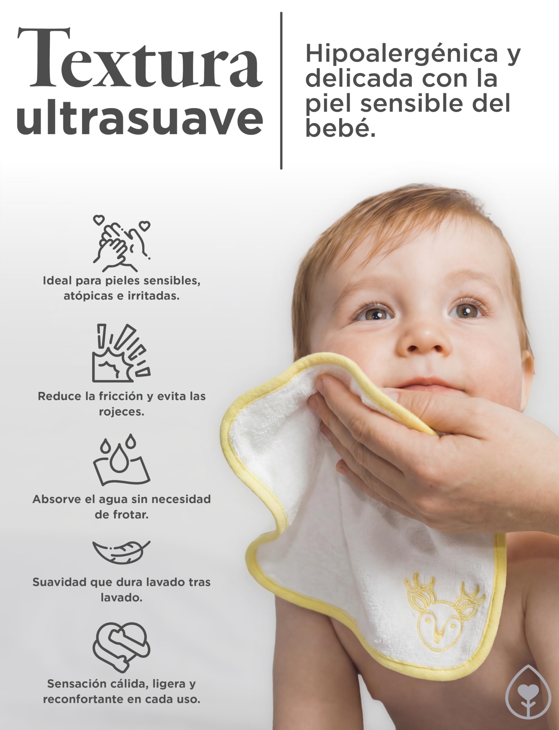 Bade-Set Baby Bambus: 6er-Pack Gesichtshandtücher 25x25cm + Kapuzenhandtuch Blau Hündchen 89x89cm Neugeborenes Hypoallergen Antibakteriell Originelles Geschenk Baby Shower