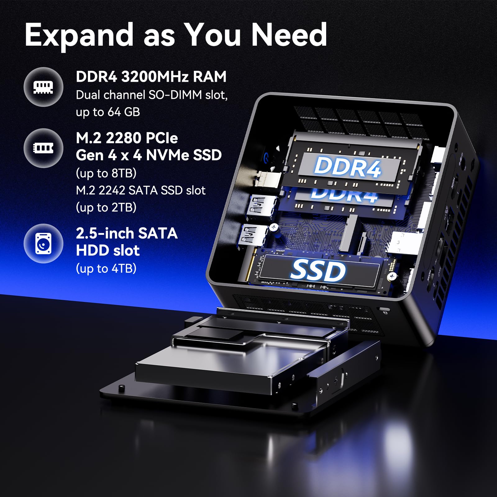Intel NUC 13 Pro NUC13ANHi5 Arena Canyon Mini PC,i5-1340P, SENZA RAM, SENZA SSD, SENZA sistema operativo, mini computer per aziende, uffici domestici, supporto display quad 8K/4K/WiFi 6E/Thunderbolt 4