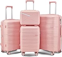 Vista 178 de Merax Equipaje, maleta extensible rígida con ruedas giratorias ligeras, Negro -, 40/48/52