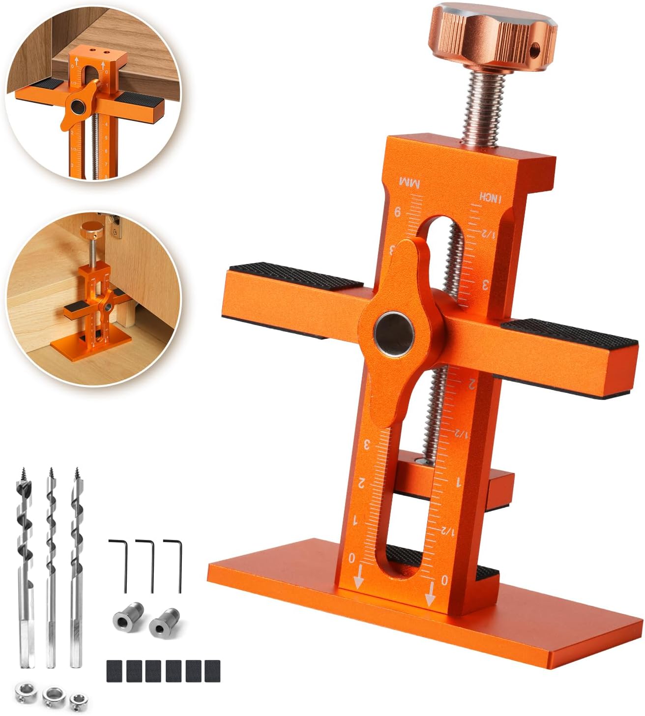 Cabinet Door Mounting Jig Third Generation - Cabinet & Wardrobe Door Clamp and Drilling Jig - Cabinet Installation Positioner Tool - Installation Jig for Frameless or Face Frame Cabinet Doors