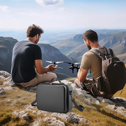 Miniatura 6 de Mini 3Mini 3 Pro Funda de transporte, bolsa de hombro portátil de piel sintética para DJI RCRC-N1 y accesorios, negro