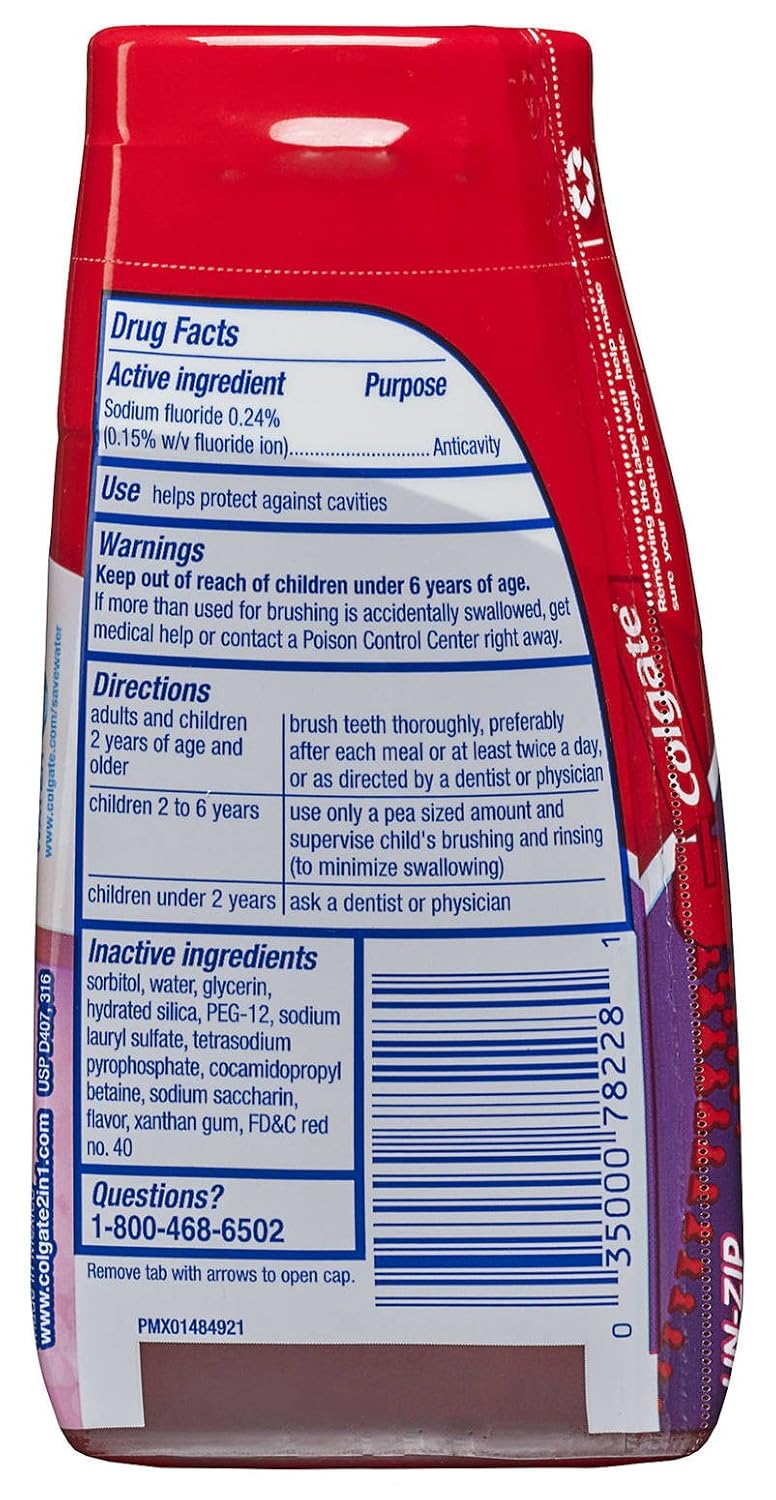 Colgate Fluoride Toothpaste Strawberry Smash Liquid Gel 4.60 oz (Pack of 1)