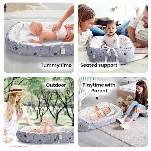 Miniatura 4 de Totsi Tumbona para bebé con almohada y manta  Nido de bebé ultrasuave  Tumbona infantil lavable a máquina de 0 a 24 meses  Nido infantil ajustable