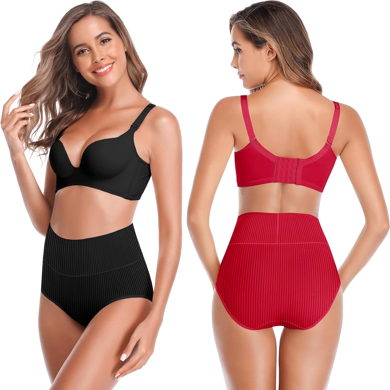 Women's High Waist Cotton Underwear Super Stretchy Briefs Full Coverage Panties Soft Women Panties 5-Pack - Image 2