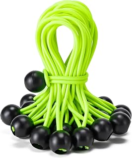 30 Pack Ball Bungee Cord, Heavy Duty Bungie Cord (4",Fluorescent Green)