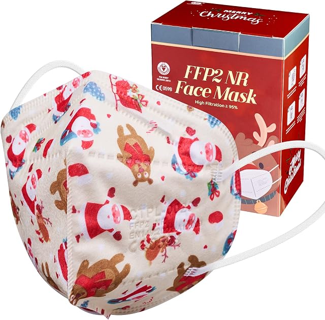 ctc connexions FFP2 Mask 20 Pack 5 Layers Protective Face Masks CE0598 Certification Filtration System  95% Disposable KN95 Masks Individually Packaged