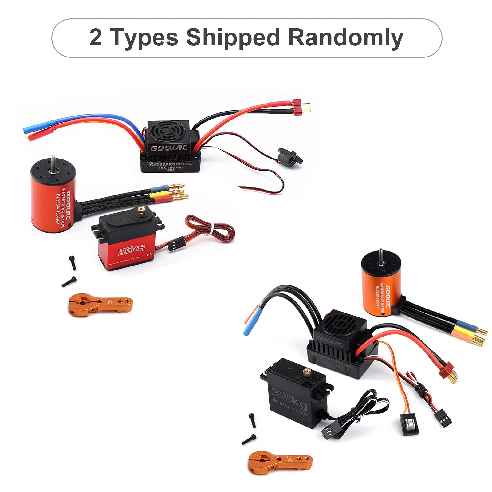 Set Combinato Motore Progettato con Precisione Impermeabile 60A Brushless ESC 25kg Servo per 1/10 RC Auto Fuoristrada Camion Appassionati di Fai da Te