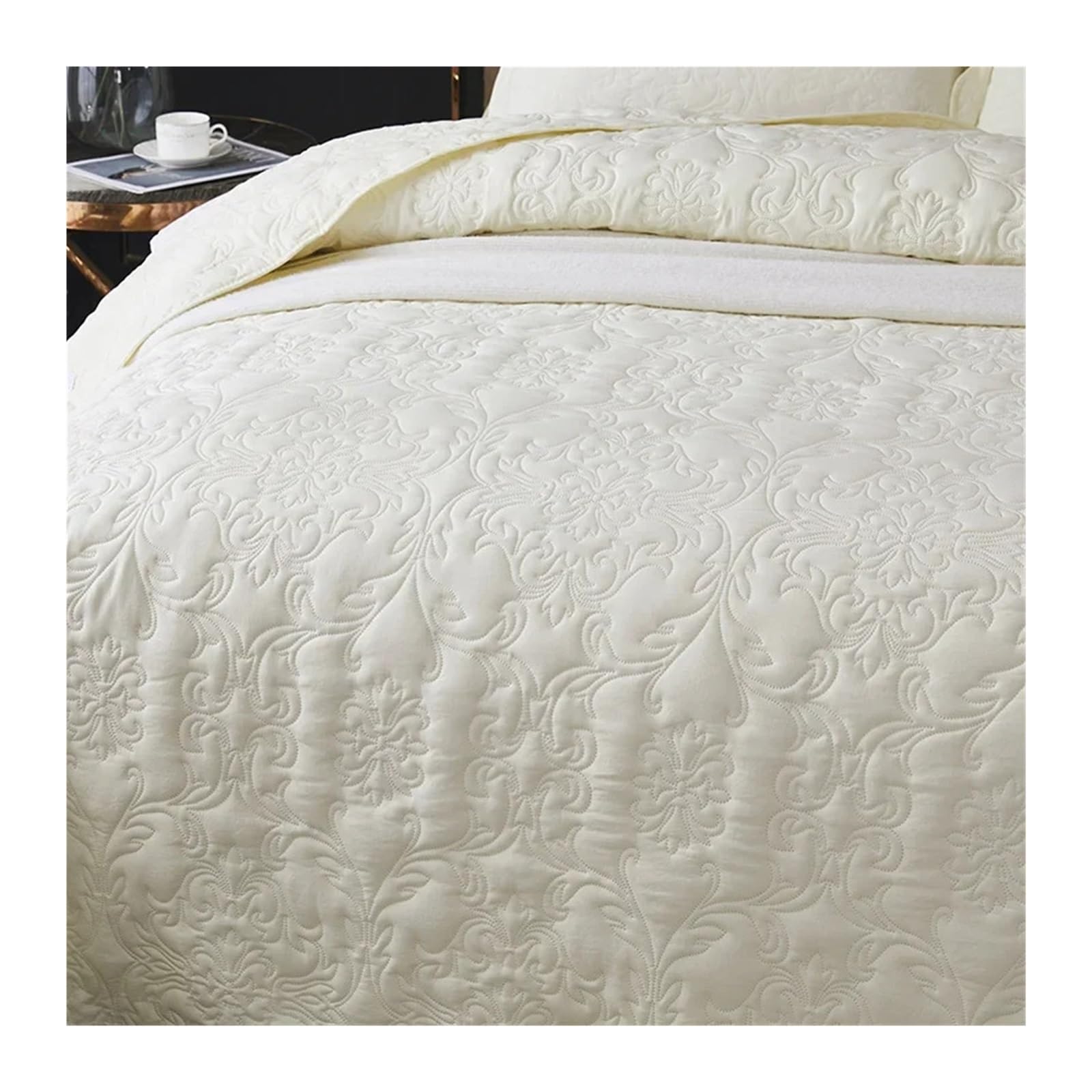 Colchas Acolchadas 3 uds/1 Juego de colcha acolchada, funda de cama de 220x240cm, colcha decorativa de lujo, colcha tamaño King en la cama Ligera Colcha Cubrecama De Microfibra(BROWN,3pc 220x240cm)
