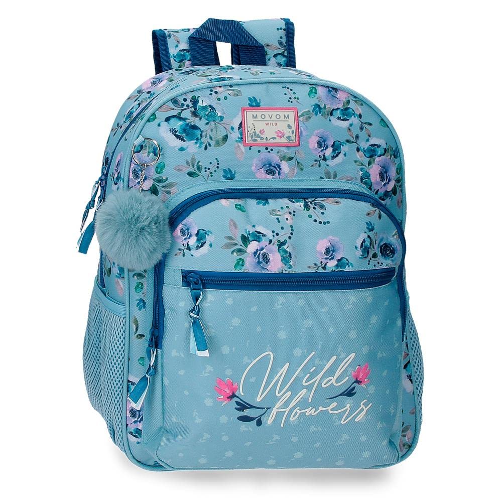 Movom Wild flowers Blue School Backpack 30x38x12 cms Polyester 13.68L