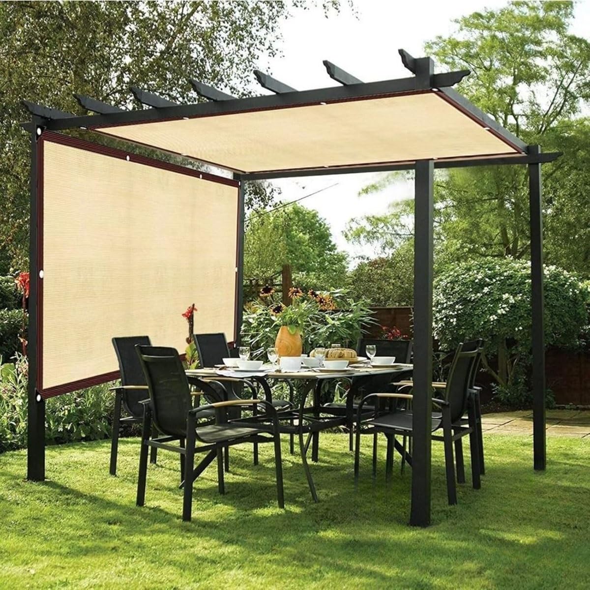 Red de protección solar 90 % de protección solar con ojales, malla transpirable para invernadero, perrera de 2 x 4 m, cubierta para plantas al aire libre (Bei)
