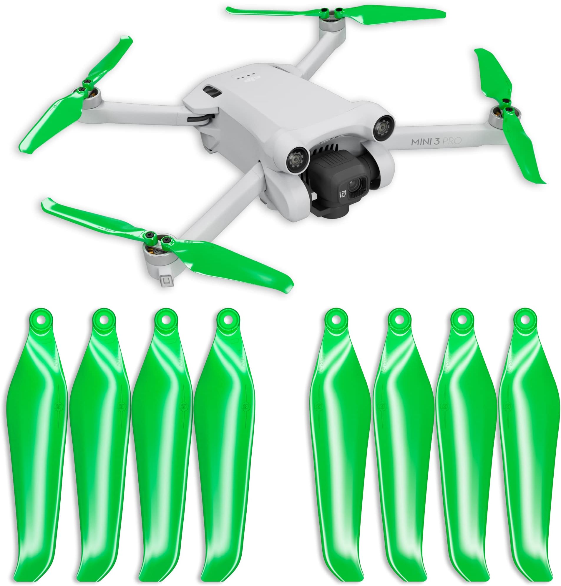 Master Airscrew Stealth Propellers for DJI Mini 3 Pro & Mini 4 Pro - Green, 4 propellers in Set