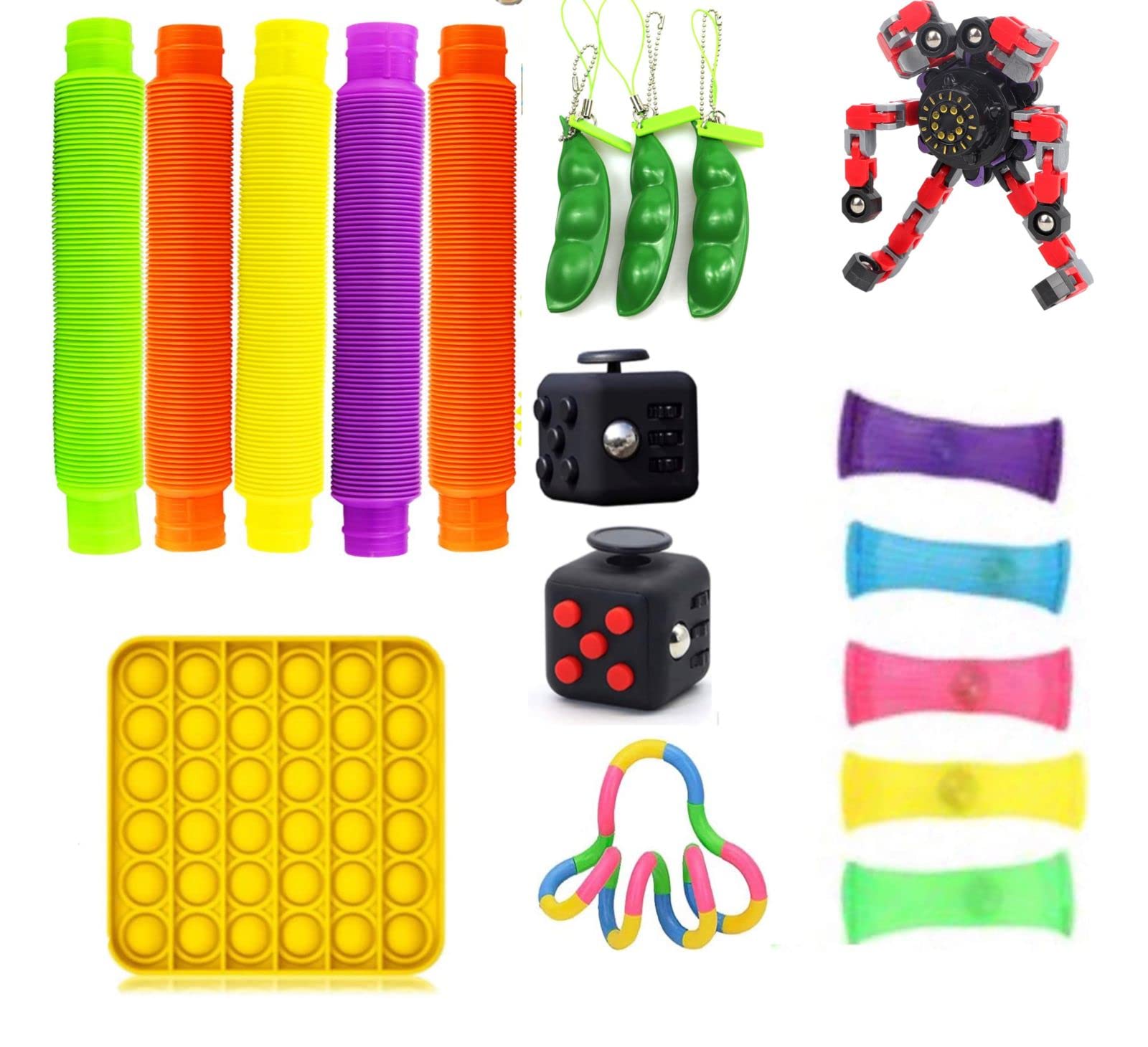 Jorobo Fidget Toys Set,18 Pcs Simple Dimple Fidgets Toy for Kids Adults Stress Relief and Adult Anxiety Relief Autism Therapy Fidget Fidgeting Game,Perfect for Classroom Reward