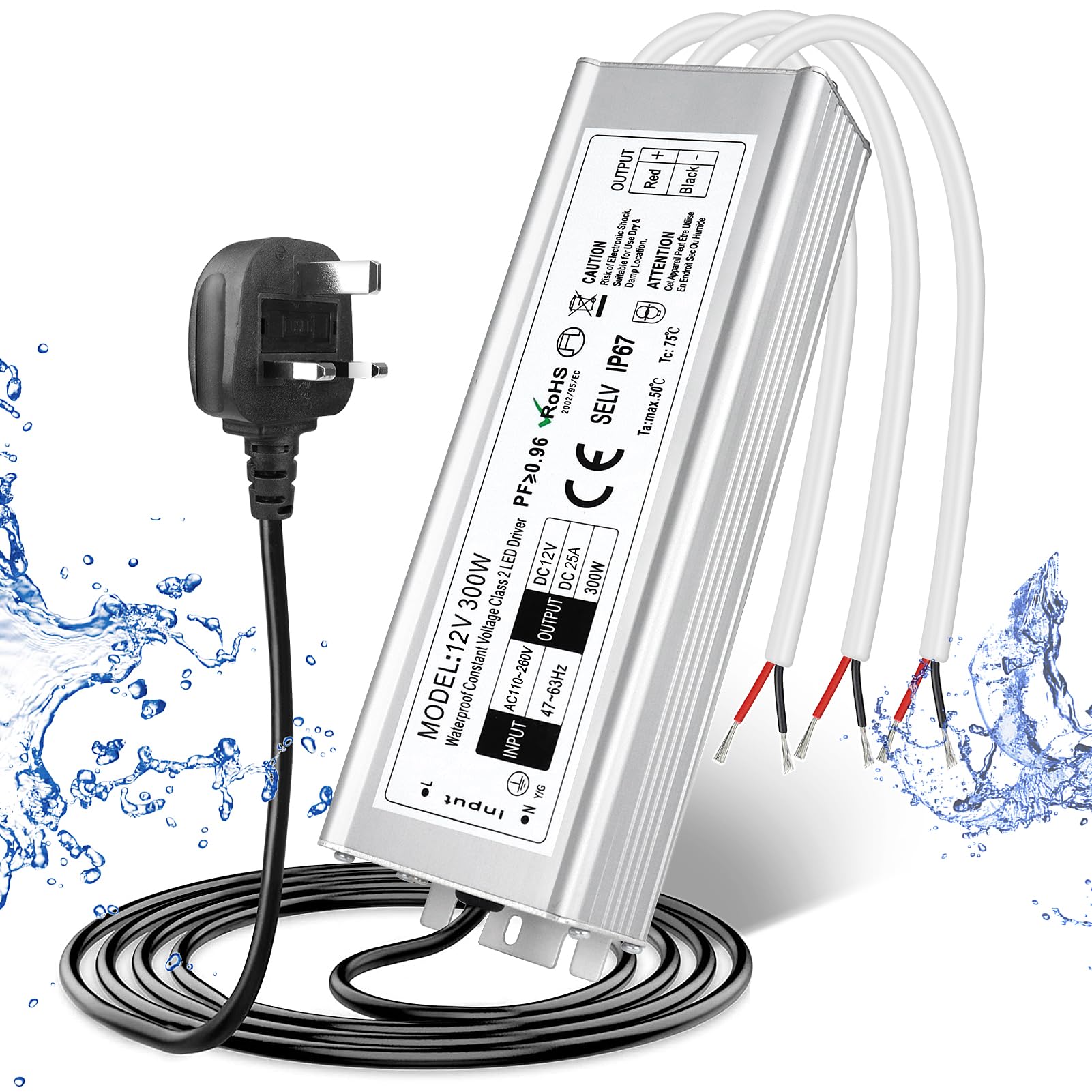 LightingWill 24V 4.16A 100W Power Supply IP67, Outdoor Waterproof LED Driver With Plug, AC 240V to DC 24 Volt Transformer for LED Lighting, CCTV, Computer Project — view 10