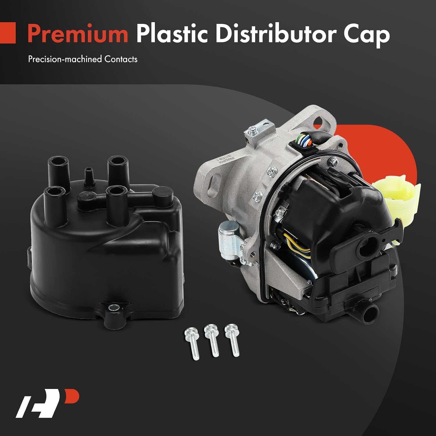 A-Premium Ignition Distributor with Cap and Rotor Compatible with Acura Integra 1990-1991 1.8L, Automatic Transmission