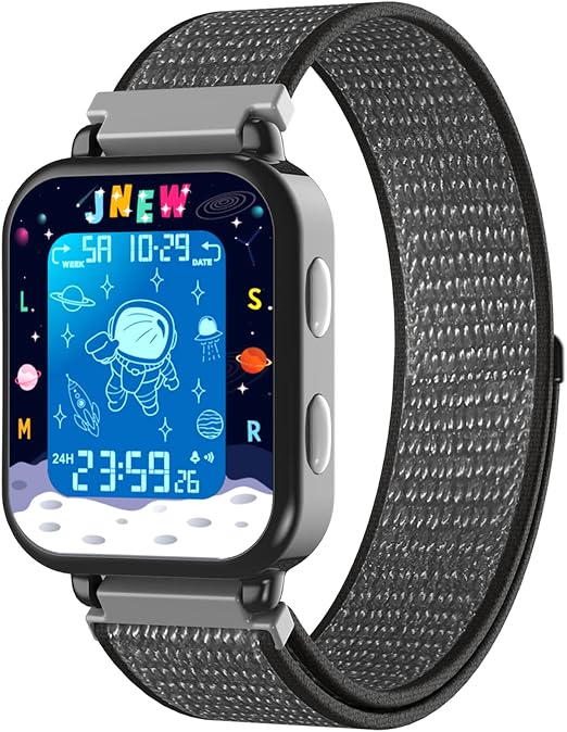 Amazon.com: Venhoo Reloj digital para niños con esfera móvil, correa de  nailon tejida para deportes al aire libre, 7 colores LED eléctricos para  niños pequeños con alarma, cronómetro luminoso para niños de