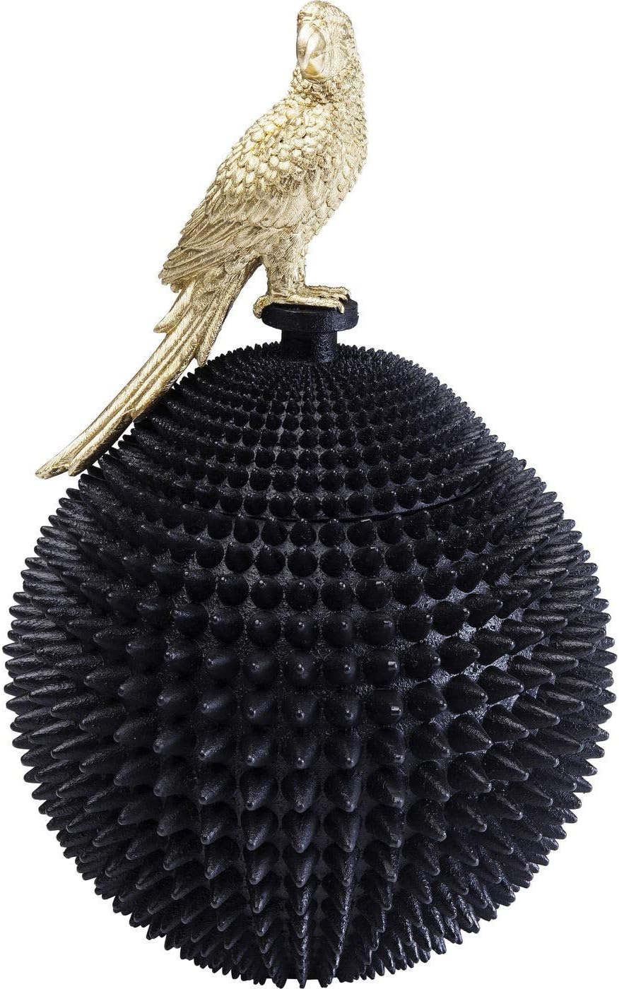 Kare Design Deco Box Parrot, Black, Gold/Black, Elegant, Bird on Spiked Struc...