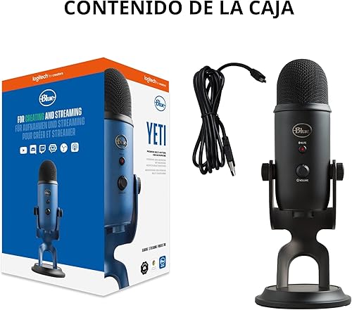 Miniatura 9 de Blue Yeti USB Mic para grabar y transmitir en PC y Mac, 3 cápsulas de condensador, 4 patrones de captación, salida de auriculares y control