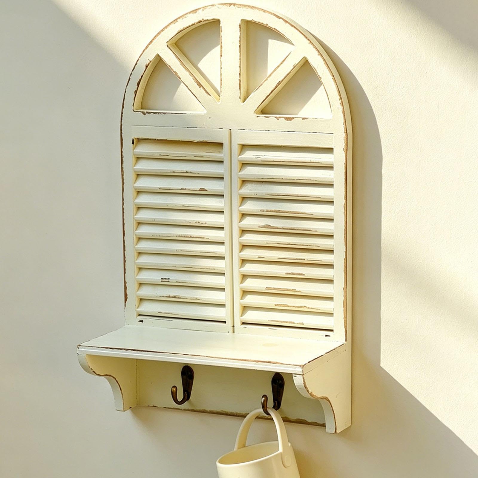 LOVIVER Fensterrahmen-Regal, Wandmontage, Vintage-Design, Küchenorganisation, 46.3 cm X 27 cm