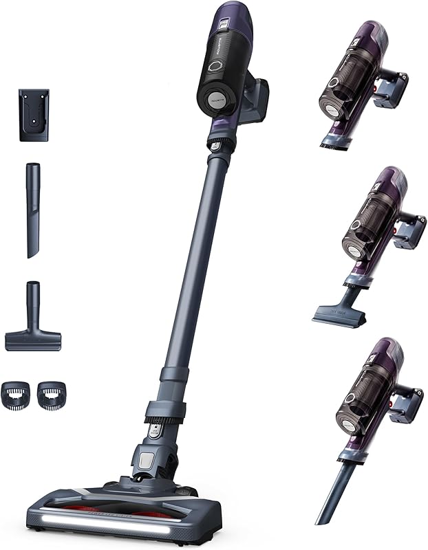 Rowenta X-Pert 6.60 Aspirateur Balai sans fil, Léger, Puissance 100W, Autonomie 45min, Efficace sur tous Types de Sols, LED RH6838WO, Violet