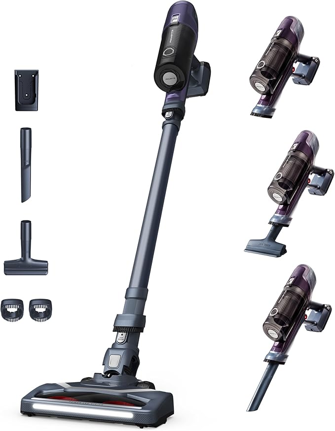 Rowenta X-Pert 6.60 Aspirateur Balai sans fil, Léger, Puissance 100W, Autonomie 45min, Efficace sur tous Types de Sols, LED RH6838WO, Violet