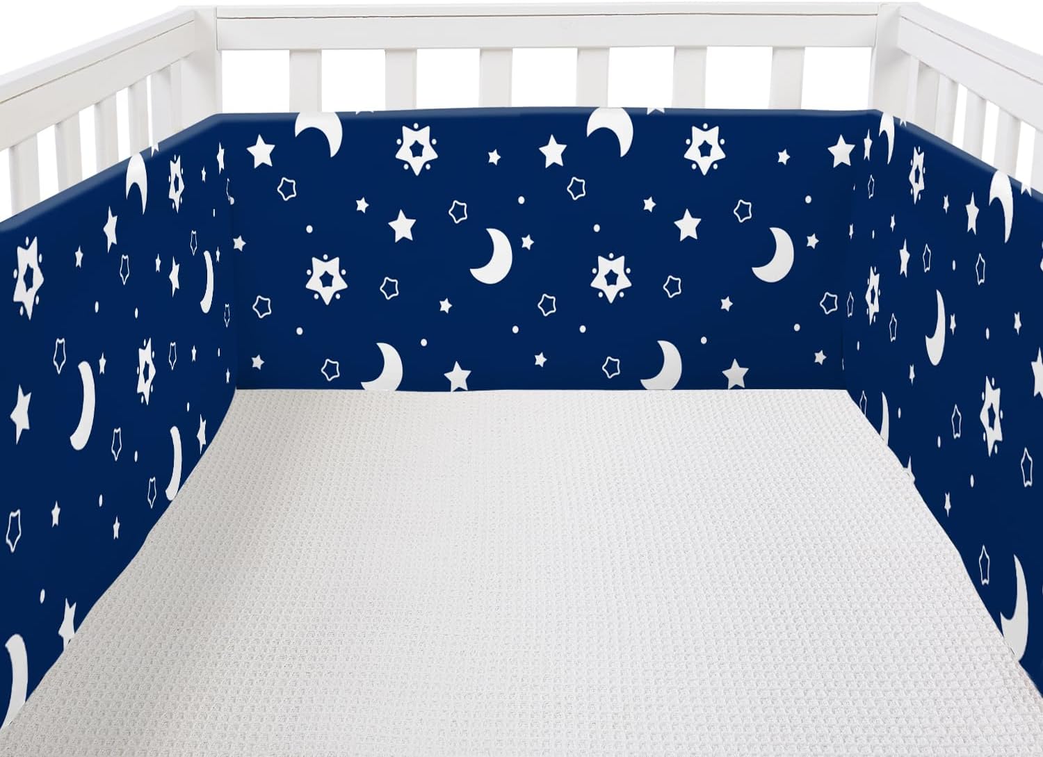 Full-Size 4-Side Breathable Mesh Liner 3mm, Leg & Arm Protection, Prevent Pacifier from Falling (Khaki Elephant)