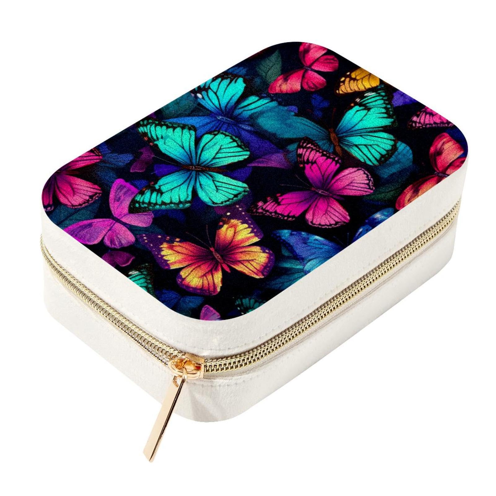 Boîte à bijoux de voyage en velours | Étui de rangement portable à fermeture éclair pour bagues