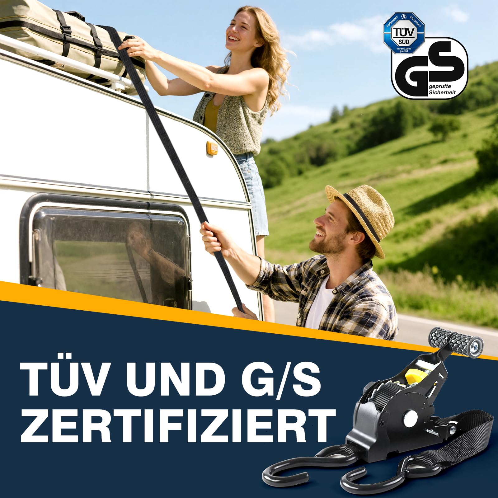 4 Stück Automatik Spanngurte - mit S Haken, 680KG Zurrgurte 3M x 25mm,Automatischer Spanngurtaufroller - Spanngurte mit Ratsche - für Fahrrad,Motorrad,Anhänger(Schwarz