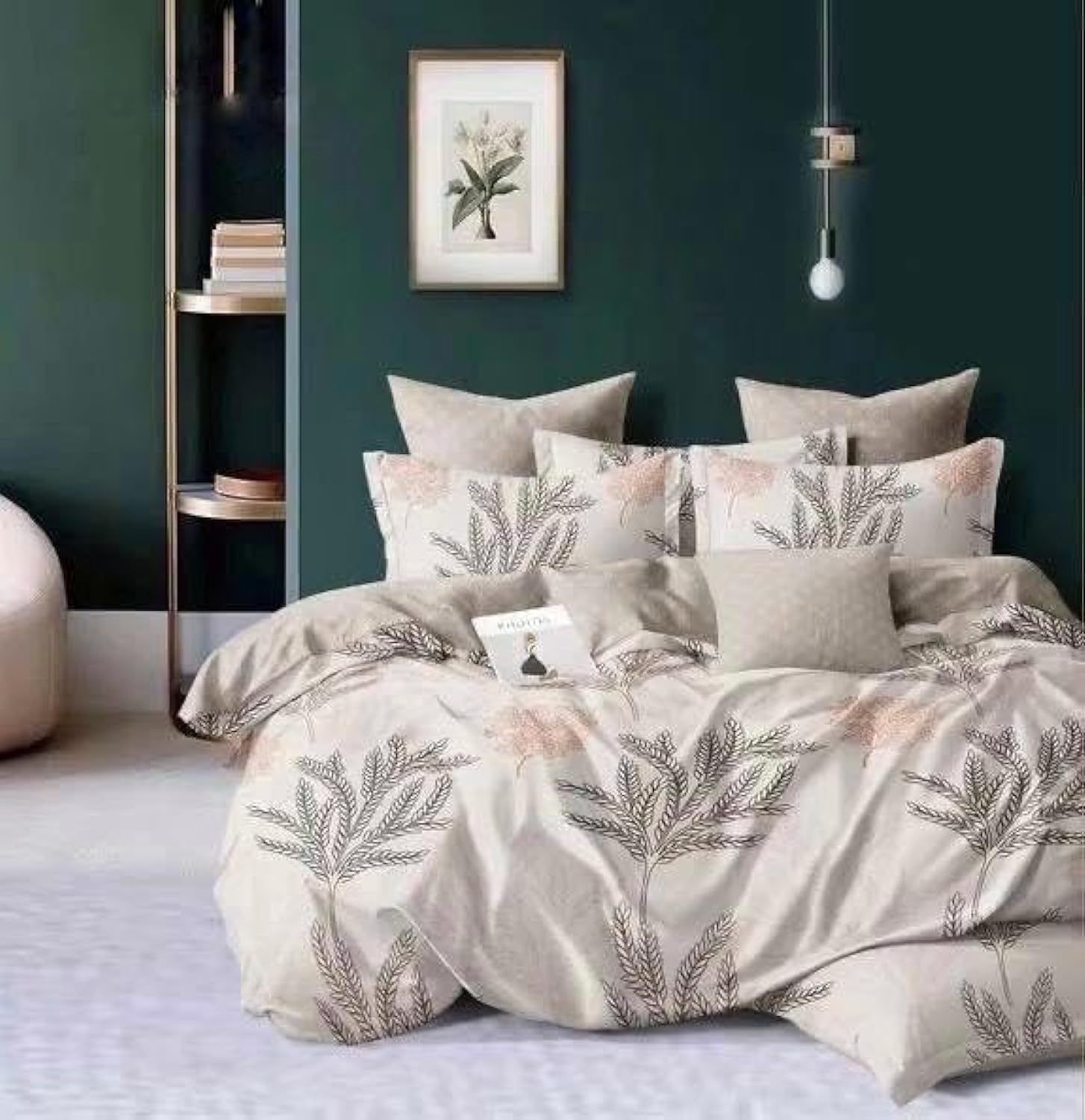 6 piece luxury King size Bedsheet - Duvet cover set | Ultra soft cotton | 1 Fitted Sheet (200 * 200+30cm) + 1 Quilt Cover (220 * 240cm) + 4 Pillow Cases (50 * 75cm)