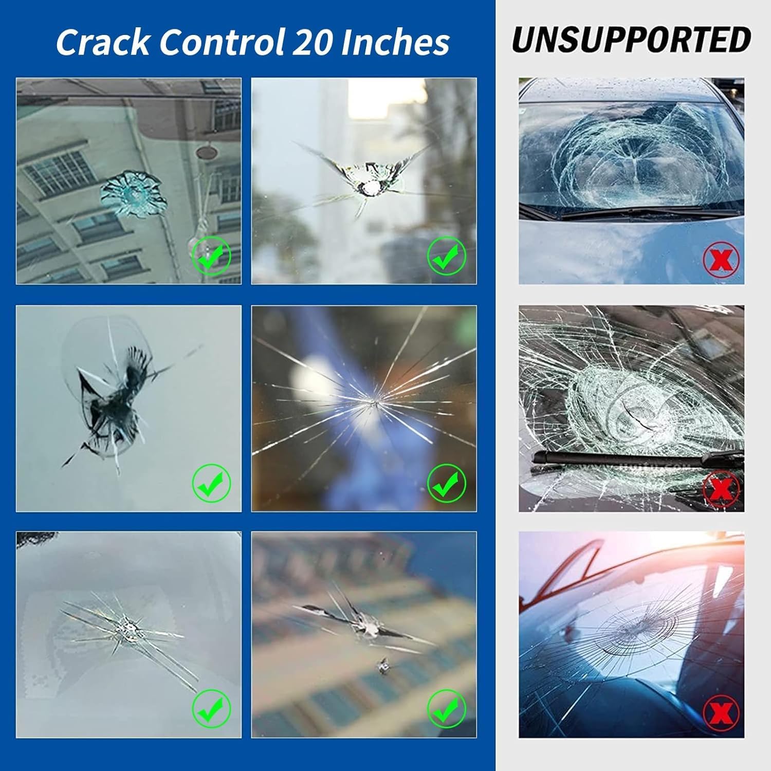 Super PDR Automotive Windshield Repair Kit, Professional Nano Glass Repair Kit, 20 Bottles Windshield Crack Repair Fluid for Chips, Cracks, Bulls-Eye, Star-Shape Damage of Automotive Car Windshield