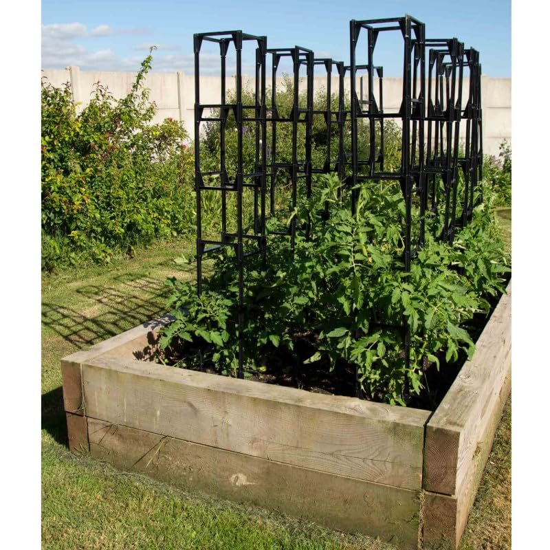 Lot de 4 Tuteurs pour Tomates et Plantes Grimpantes – Cage Modulable Jusqu’à 1,45 m – Autoportant, Évolutif, Montage Facile – Fabriqué en France – Iriso