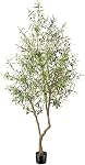 FEELEAD Artificial Olive Tree 6ft -Tall Fake Potted Olive Silk Tree with Planter Natural Olive Branches and Realistic Leaves - Faux Olive Tree for Home House Office Decor Indoor