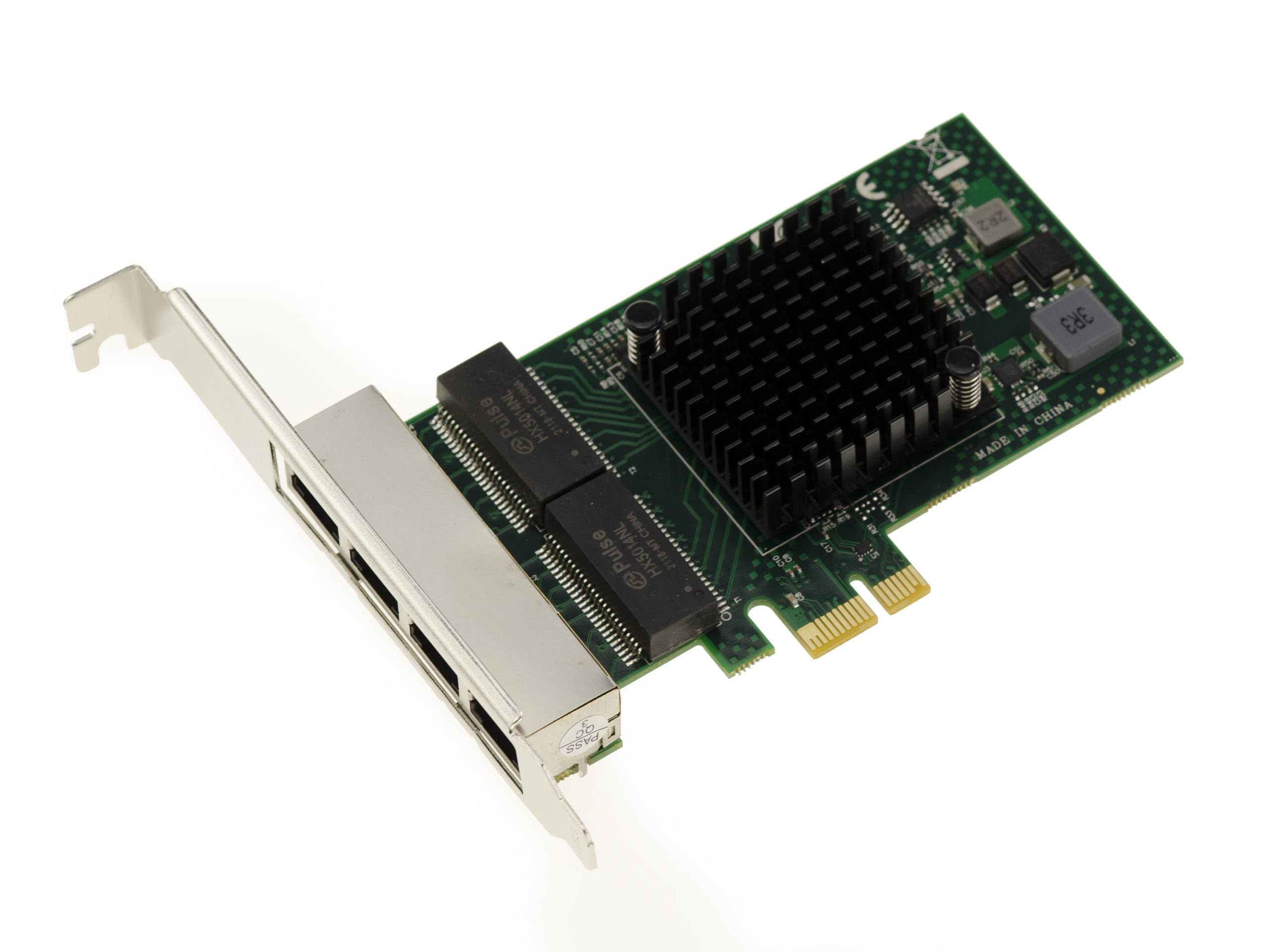 KALEA-INFORMATIQUE Tarjeta controladora de Red PCIe x1 4 Puertos RJ45 Quad LAN GIGABIT ethernet 10 100 1000Mb 1G - BroadCom BCM5719 - Soportes de Perfil bajo y Alto