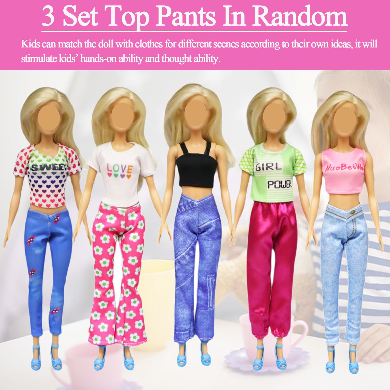 5-teiliges Puppenkleidung Set Für Barbie - Inkl. Schuhe & Tasche, Bunte Modepaket Für Mädchen