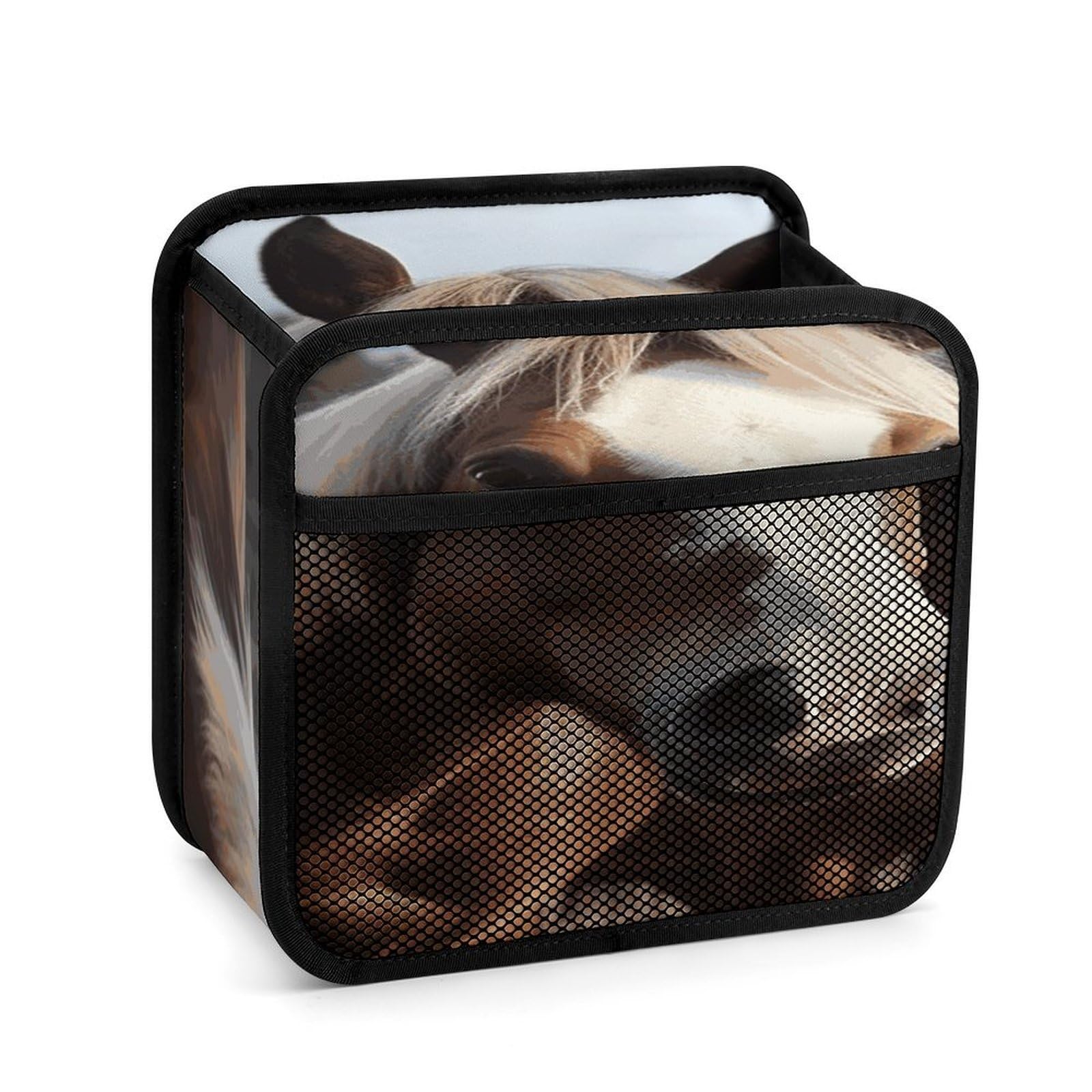 Btcowzrv Style Horses Animals Car Seat Back Organizer, Pu Leather Hanging Backseat Car Organizer With Elastic Mesh Pocket, Storage Bag For Most Vehicles